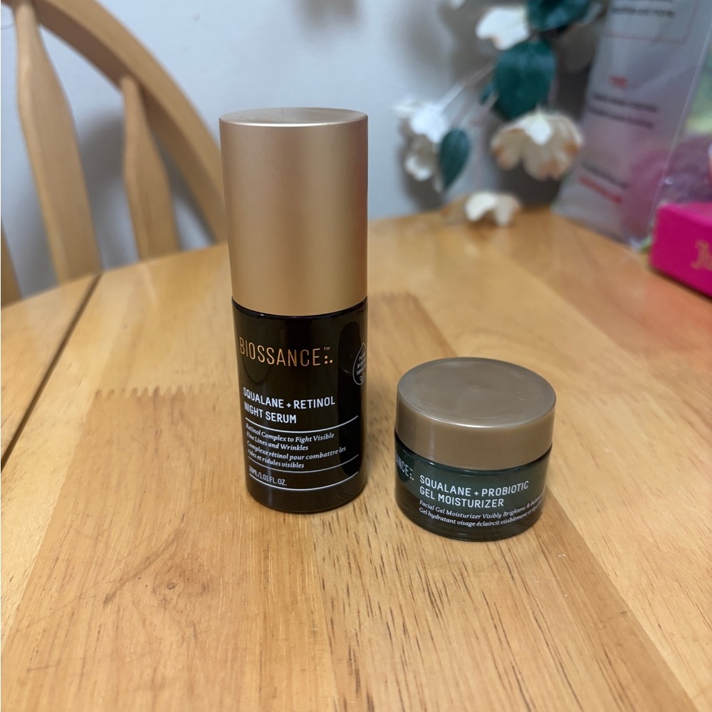 BIOSSANCE Squalane +Retinol Night Serum & Gel Moisturizer 2pc bundle ~NO BOX NEW